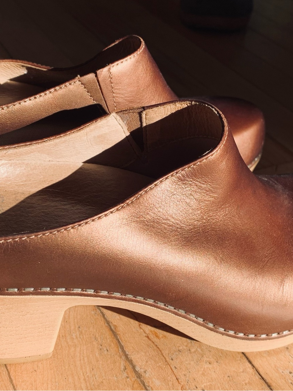 Dansko Brown Leather Slip-On Clogs